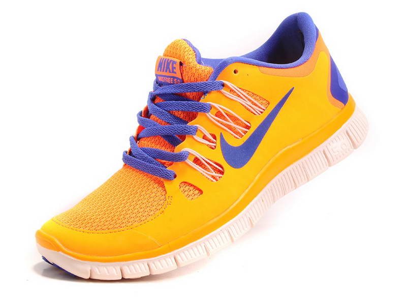 nike Free Run 5.0 V2 Mens Running Shoes New Breathable Orange Blue (4)